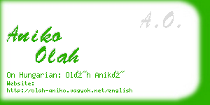 aniko olah business card